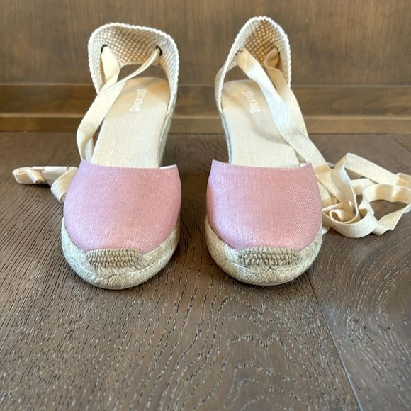 Soludos Tall Wedge Linen Espadrilles in Dusty Rose - Picture 9 of 13